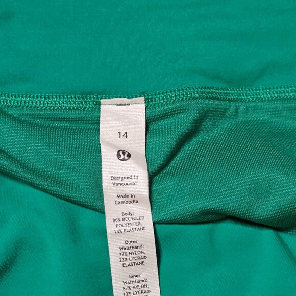 NWOT Lululemon Speed Up Shorts, High-Rise sz 14 Kelly Green - Picture 7 of 7